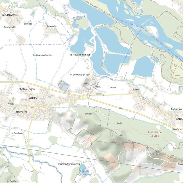 Plan cartographique de Ballastières de Lescar