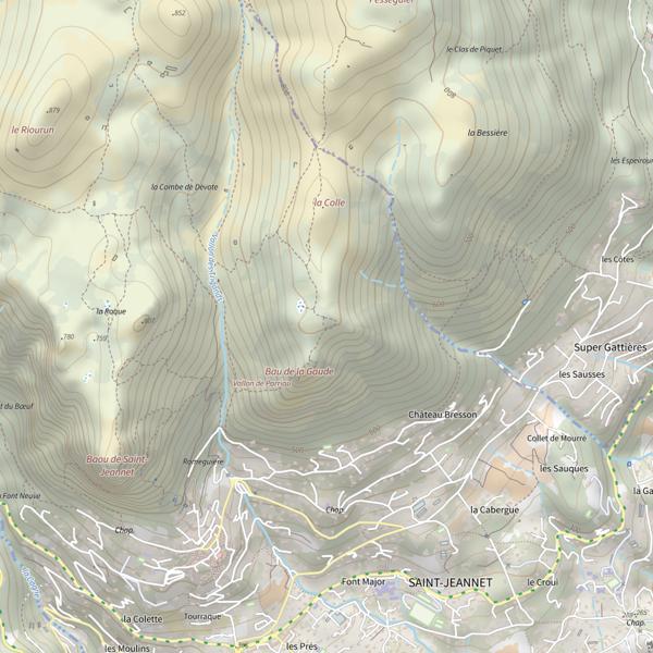 Plan cartographique de Baou de la Gaude