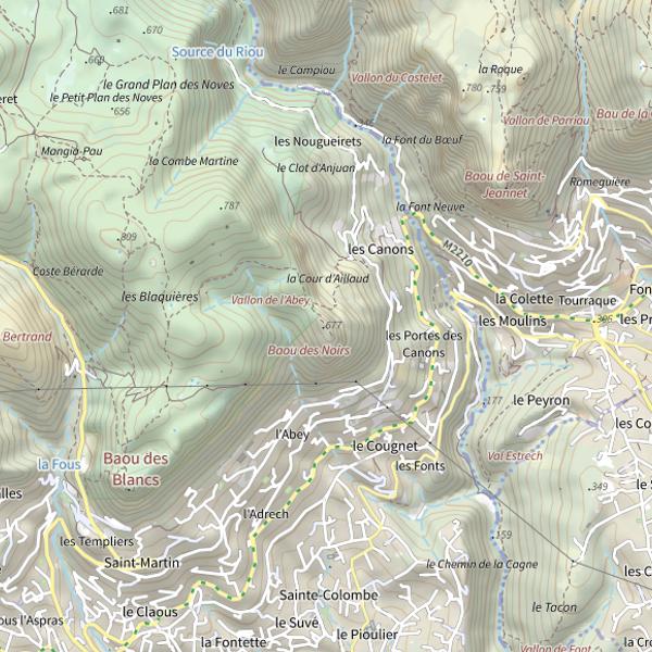 Plan cartographique de Baou des Noirs