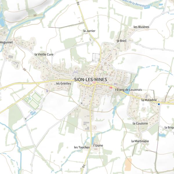 Plan cartographique de Bar à Mines