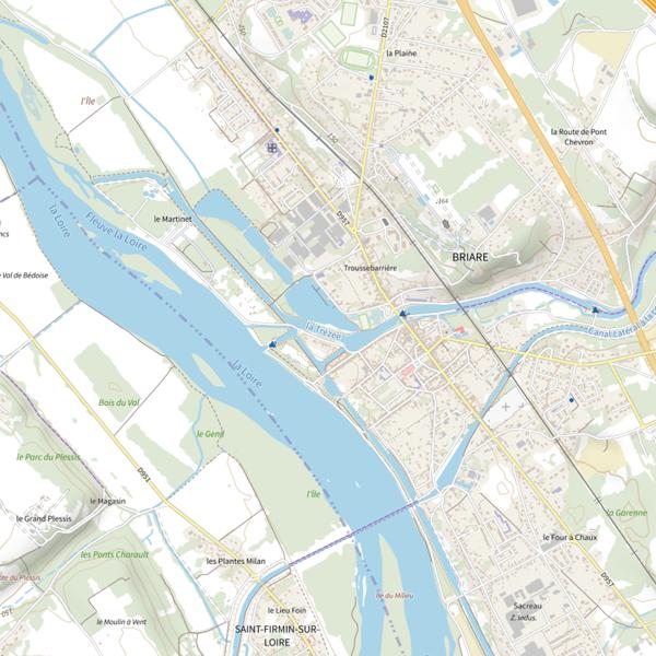 Plan cartographique de Baraban et Prés Gris - Parcours Famille (Briare)