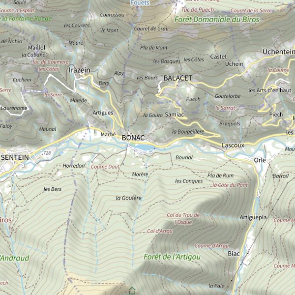Plan cartographique de Barrage de Bonac