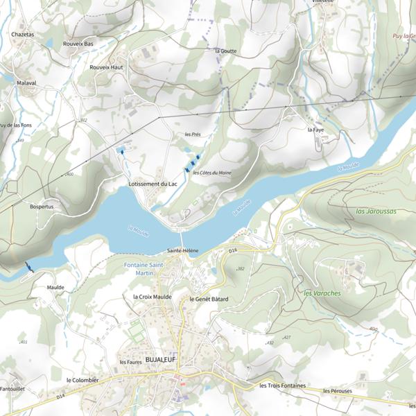 Plan cartographique de Barrage de Bujaleuf
