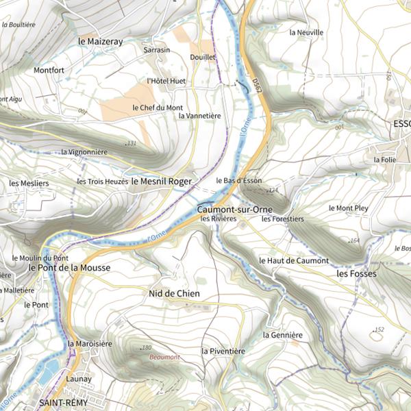 Plan cartographique de Barrage de Caumont-sur-Orne