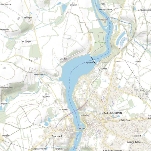 Plan cartographique de Barrage de Chardes