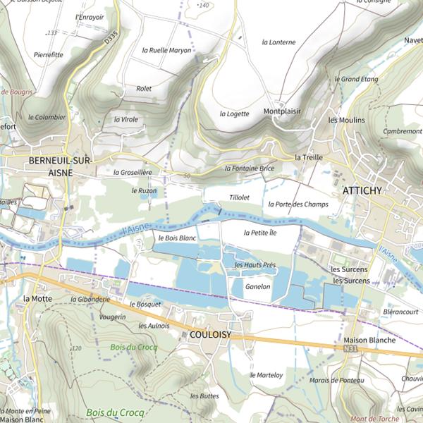 Plan cartographique de Barrage de Couloisy