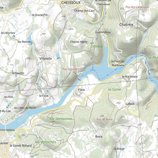 Plan cartographique de Barrage de Fleix
