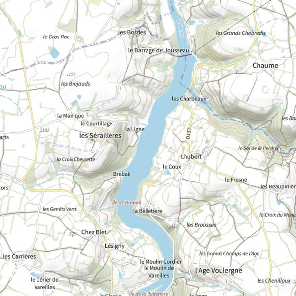 Plan cartographique de Barrage de Jousseau