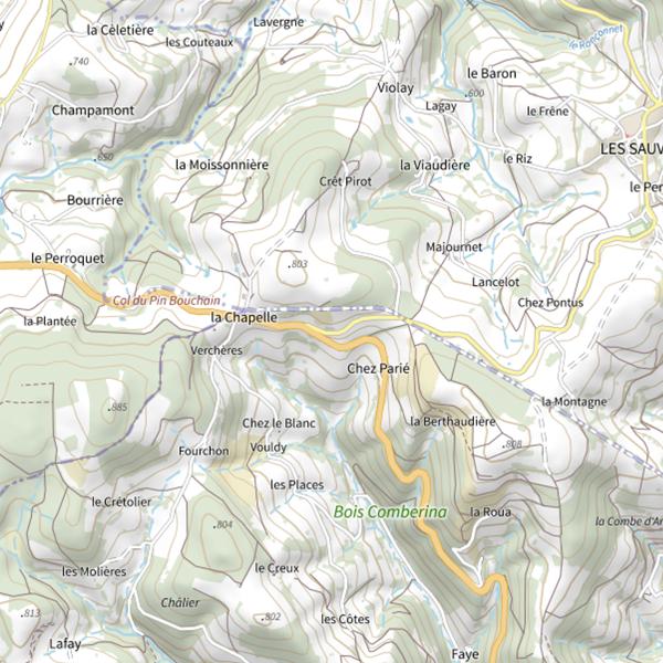 Plan cartographique de Barrage de Joux