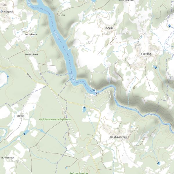 Plan cartographique de Barrage de la Chaumette (Saint-Victour)