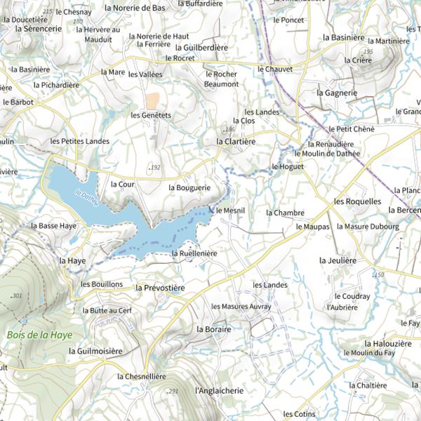 Plan cartographique de Barrage de la Dathée