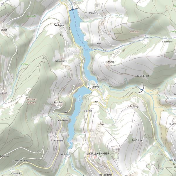 Plan cartographique de Barrage de la Rive