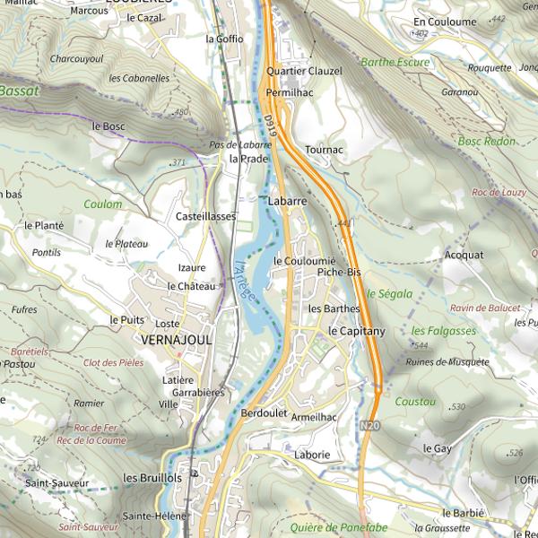 Plan cartographique de Barrage de Labarre
