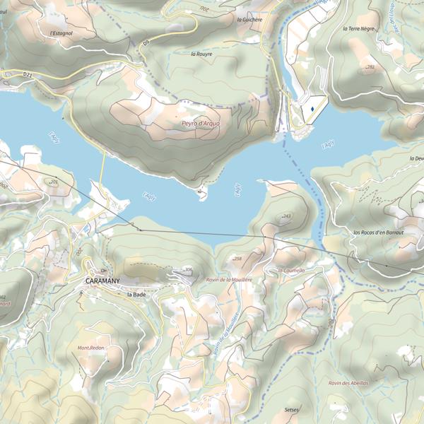 Plan cartographique de Barrage de l'Agly