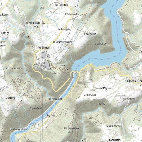 Plan cartographique de Barrage de l'Aigle