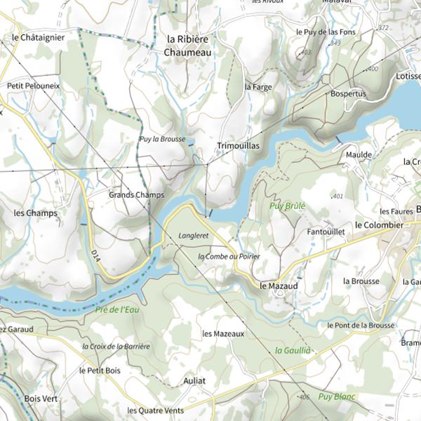 Plan cartographique de Barrage de Langleret