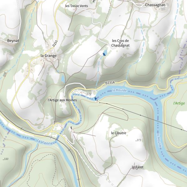 Plan cartographique de Barrage de l'Artige
