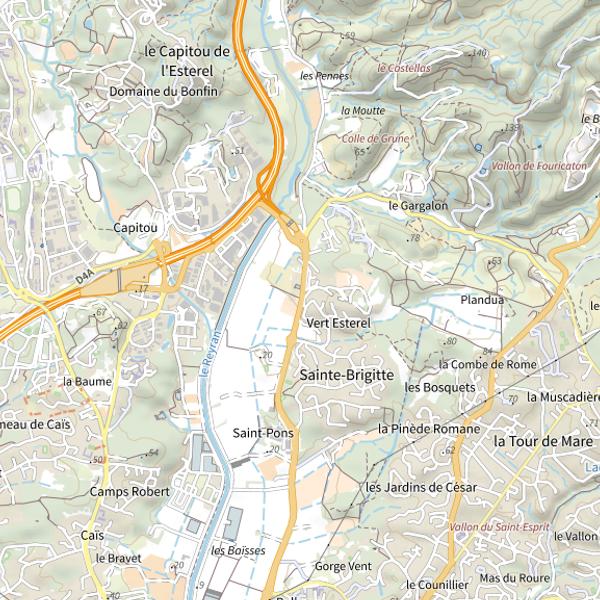 Plan cartographique de Barrage de Malpasset