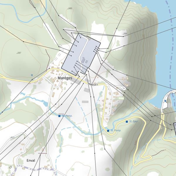 Plan cartographique de Barrage de Marèges