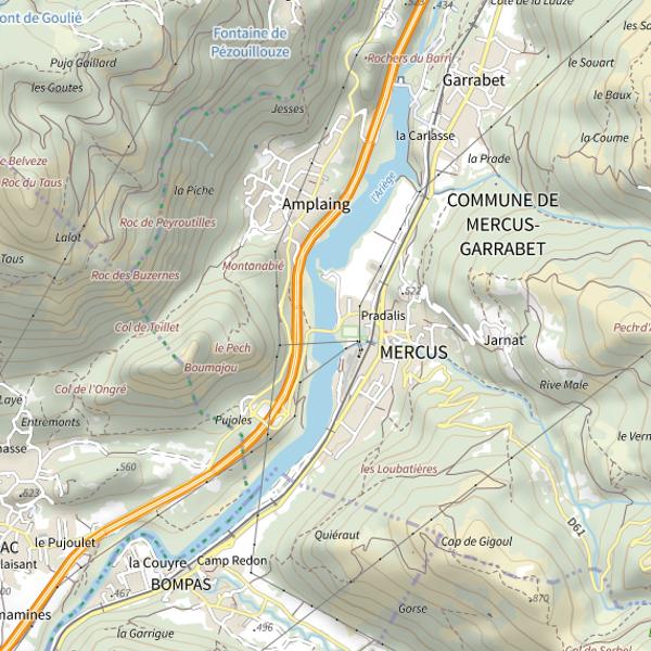 Plan cartographique de Barrage de Mercus Garrabet