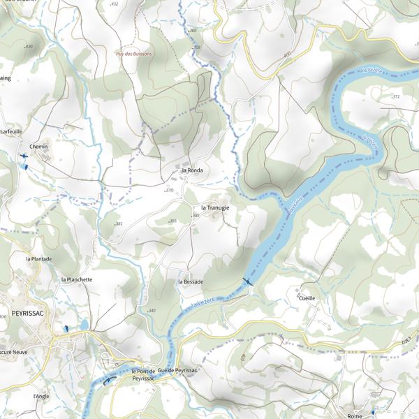 Plan cartographique de Barrage de Peyrissac