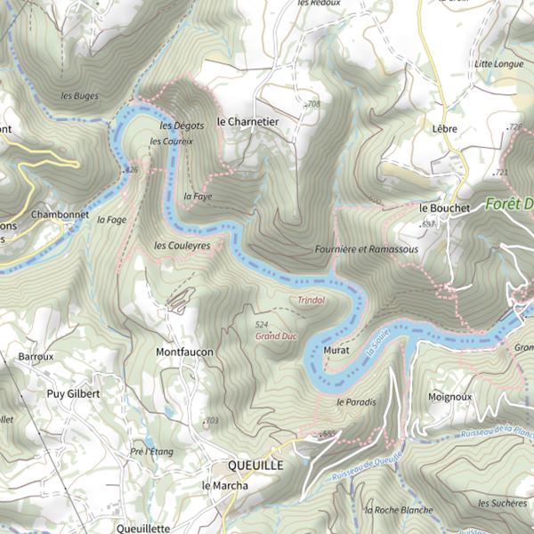 Plan cartographique de Barrage de Queuille