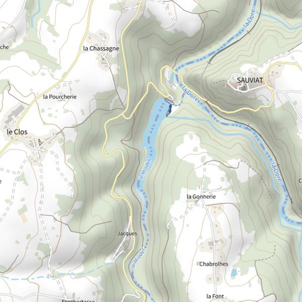 Plan cartographique de Barrage de Sauviat