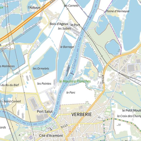 Plan cartographique de Barrage de Verberie