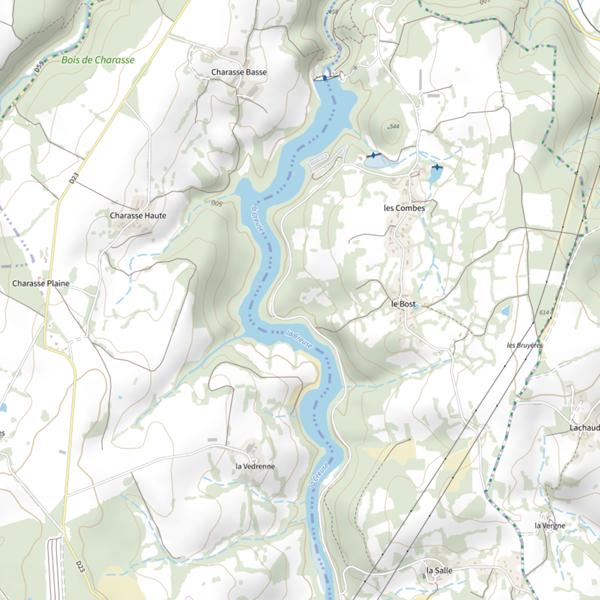 Plan cartographique de Barrage des Combes