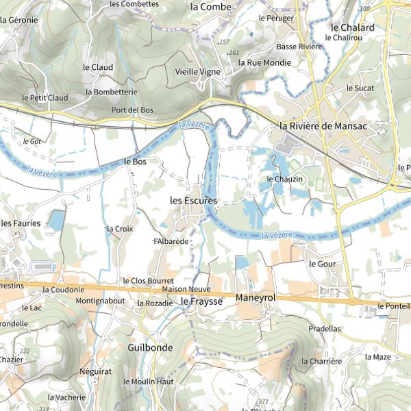Plan cartographique de Barrage des Escures