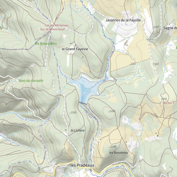 Plan cartographique de Barrage des Pradeaux
