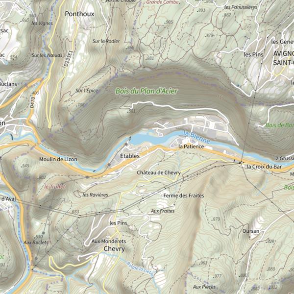 Plan cartographique de Barrage d'Etable