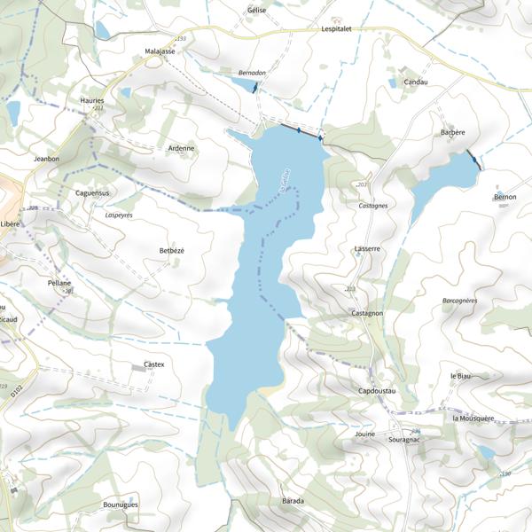 Plan cartographique de Barrage du Candau