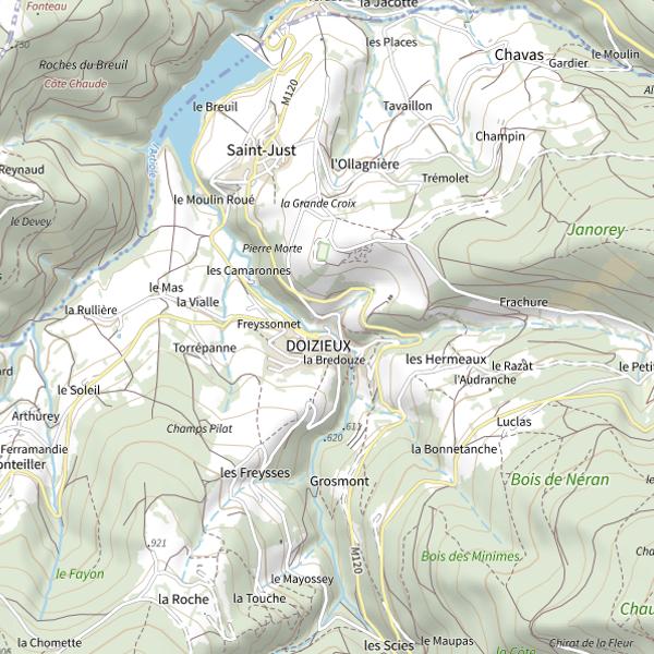 Plan cartographique de Barrage du Dorlay