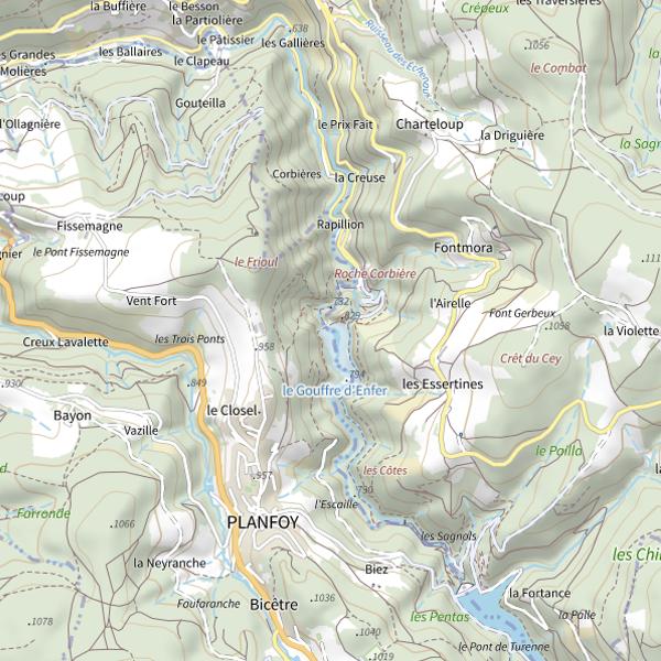 Plan cartographique de Barrage du Gouffre d'Enfer