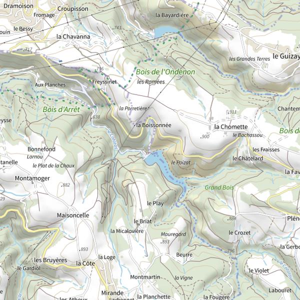 Plan cartographique de Barrage du Lac de Saint-Genest-Malifaux