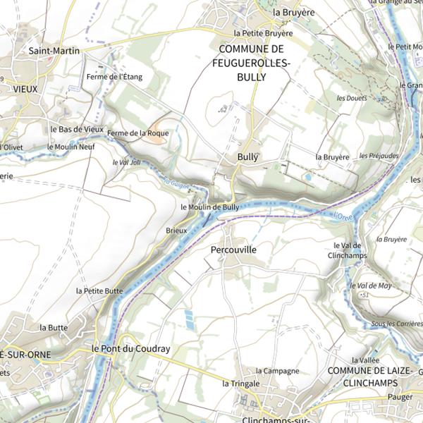 Plan cartographique de Barrage du Moulin de Bully