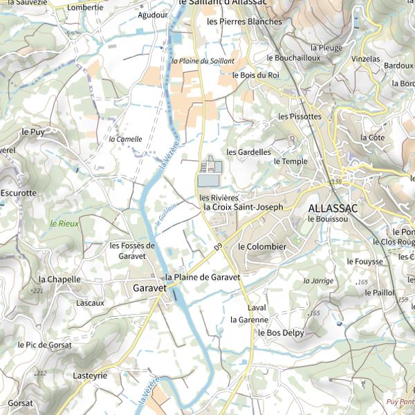 Plan cartographique de Barrage du Saillant