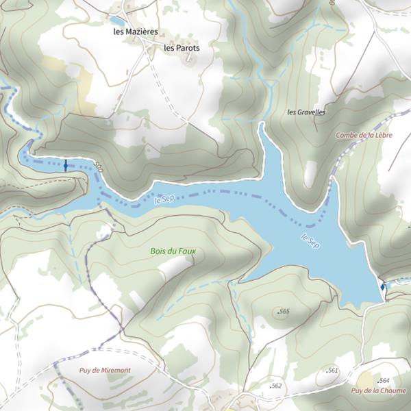 Plan cartographique de Barrage du Sep