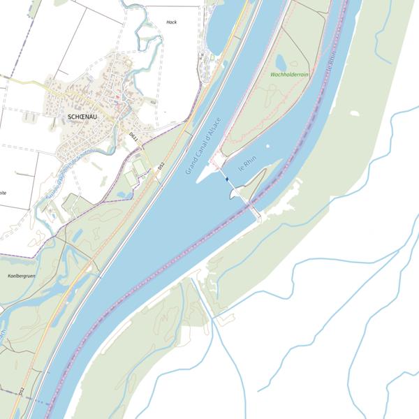 Plan cartographique de Barrage mobile de Rhinau
