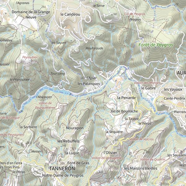 Plan cartographique de Barrage Tanneron