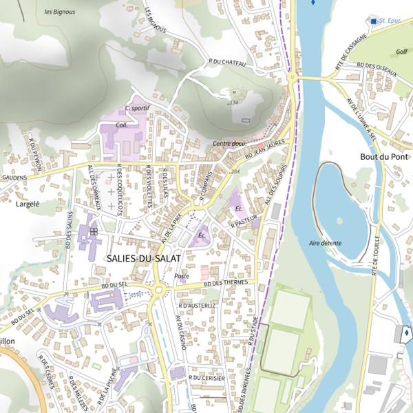 Plan cartographique de Bas Salat
