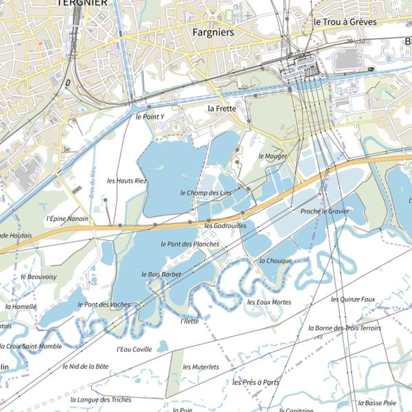 Plan cartographique de Base de Loisirs (Aisne)