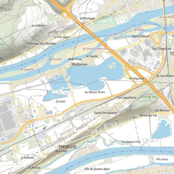 Plan cartographique de Base de loisirs (Seine-Maritime)