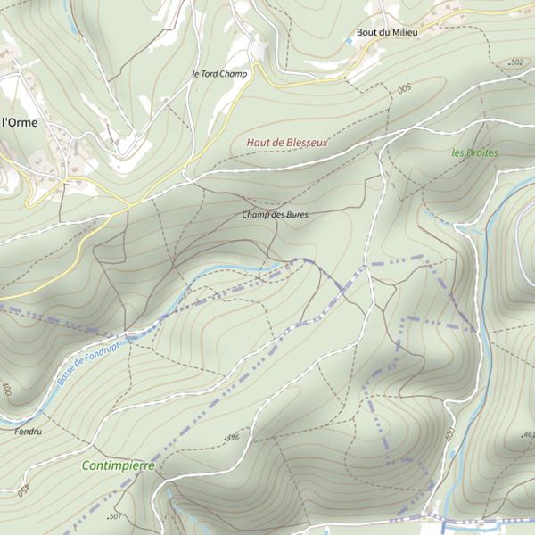 Plan cartographique de Basse de Fondrupt