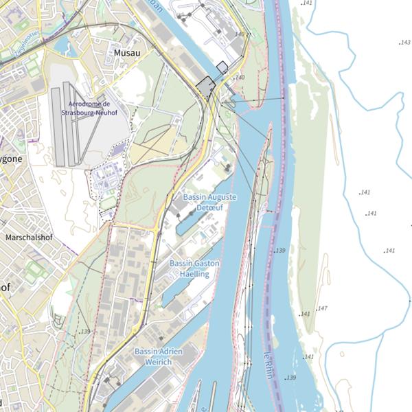 Plan cartographique de Bassin Auguste Detœuf