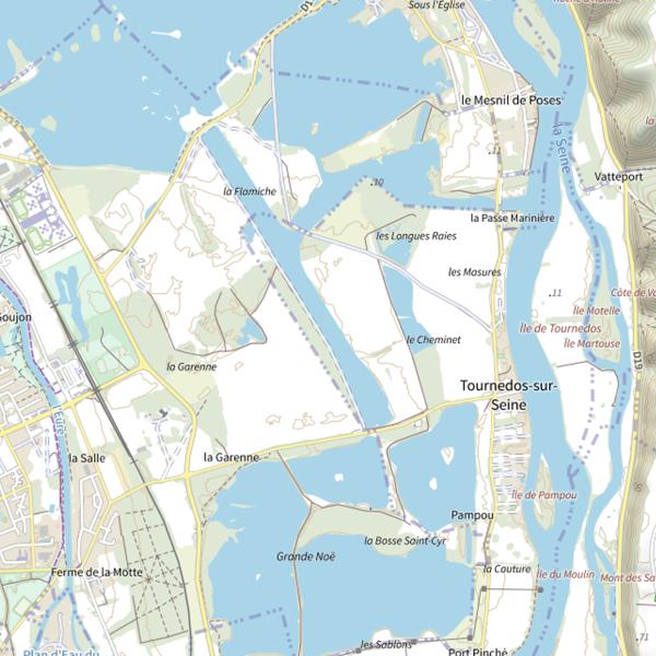 Plan cartographique de Bassin d'Aviron de la Commune de Val-de-Reuil
