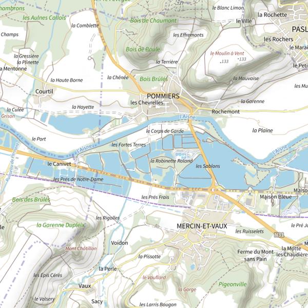 Plan cartographique de Bassin de Décantation de la Commune de Pommiers