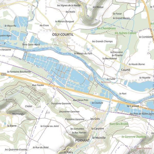 Plan cartographique de Bassin de Décantation de la Fontaine Bouillante