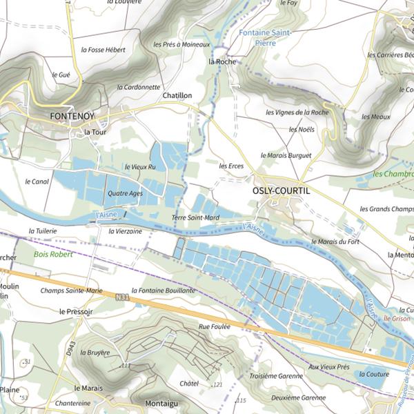 Plan cartographique de Bassin de Décantation de Terre Saint-Mard